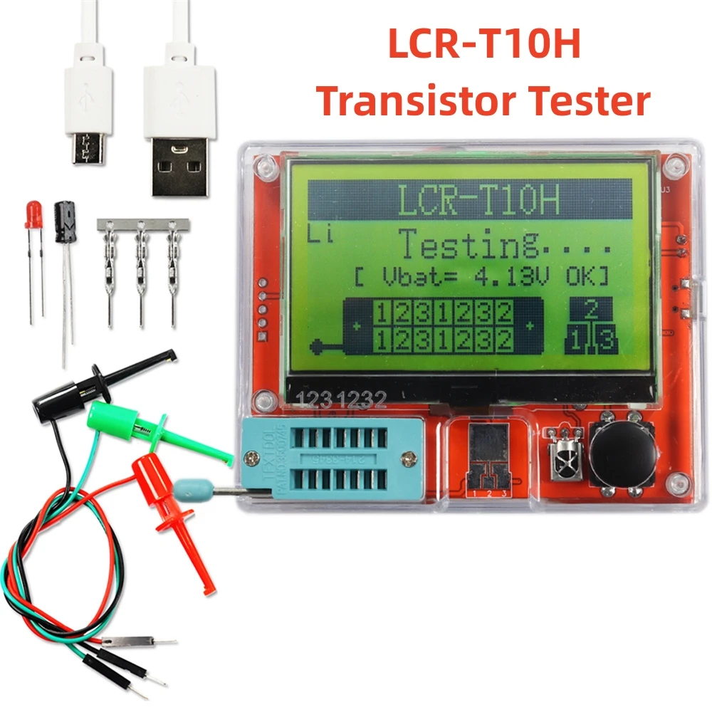 Nuovo Lcr-T10H Transistor Tester Multimetro Display Colorato Tft Per Diodo Triodo Mos/Pnp/Npn Condensatore Resistore Transistor