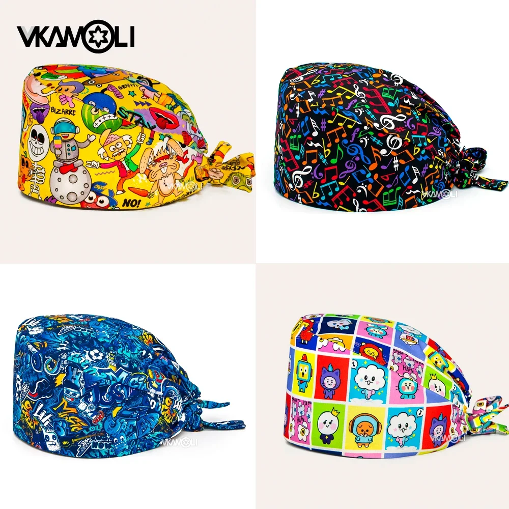 Nota Musicale Stampa Scrub Cappelli Laboratorio Operatore Berretto Pet Grooming Agenzia Lavoro Scrub Cappellini Estetista Scrub Cap Lab Health Caps
