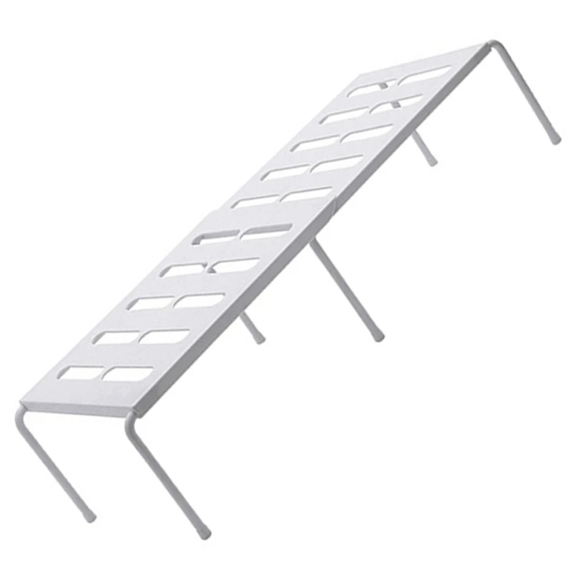 

3X Kitchen Expandable Counter Shelf Organizer Racks Bathroom Under Sink Pantry Desktop Storage Organizer Holders White