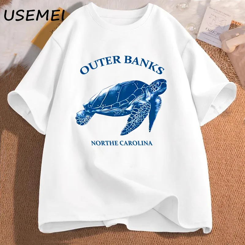 

Outer Banks North Carolina T-shirts Women Cotton Casual Short Sleeve JJ Maybank Pogue Life T Shirt OBX Tees Woman Clothes