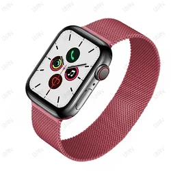 Elegant Milanese Loop Pride Strap Bracelet for 49mm-42mm-44mm-45mm (Soft red 37)