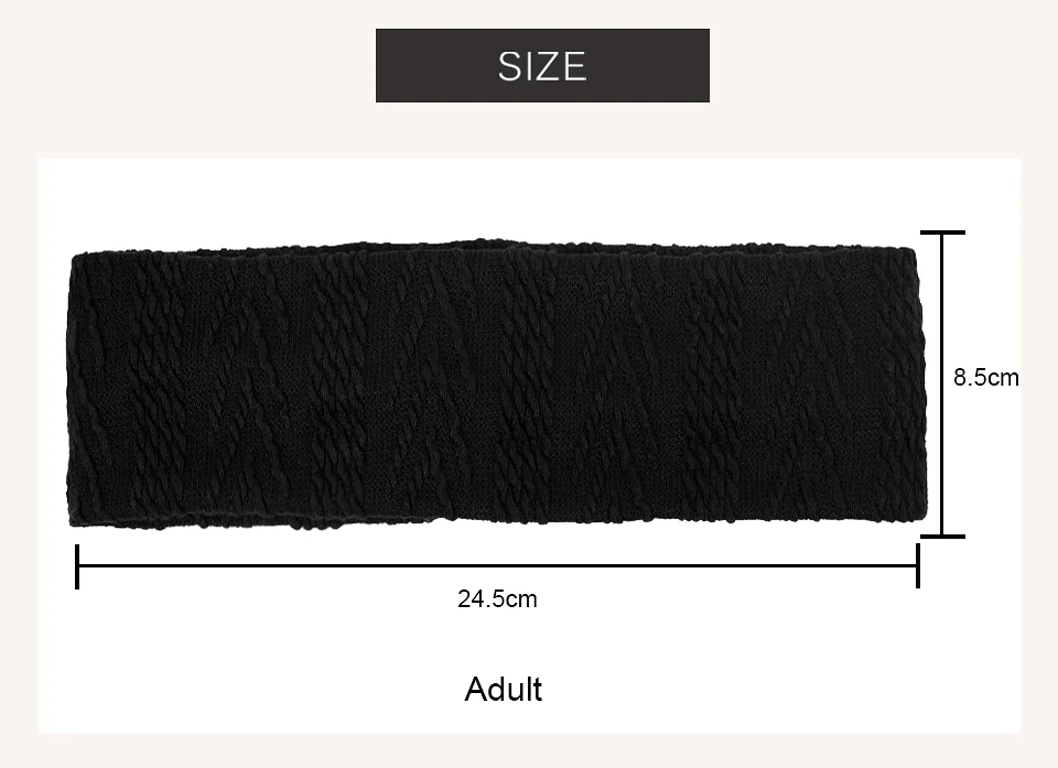 Geebro Frauen Pfeil Muster Gestrickte Stirnbänder Slouchy Turban Mode Haarband Elastische Weiche Headdres Dame Haar Zubehör – Detail 4