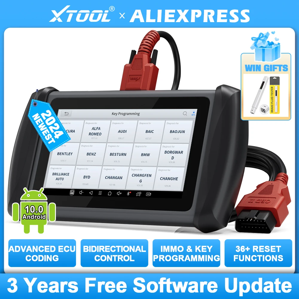 

XTOOL IP819 Car Diagnostic Tools OBD2 Scanner All System ECU Coding CANFD Bi-directionnal Control IMMO ABS Oil A/F EPB 36 Reset