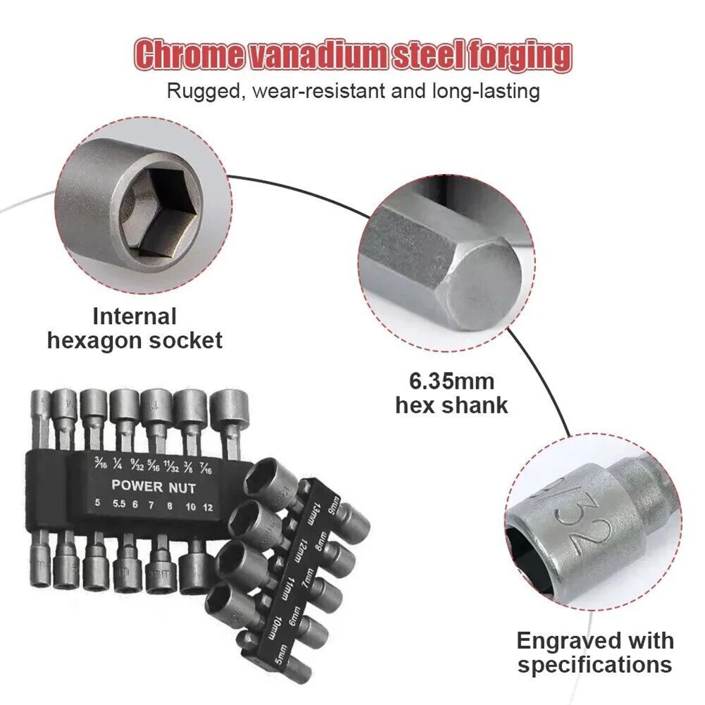 Comprehensive Steel Screwdriver Nut Socket Bits Set Includes 9pcs Screwdrivers and 14pcs Nut Driver Socket Bits