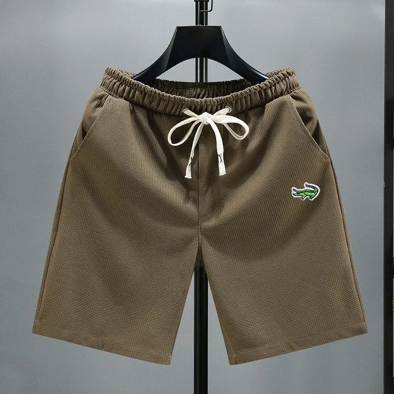 남성용 자수 브랜드 여름 다기능 해변 캐주얼 패션 반바지, 빠른 건조 서핑보드 탄성 허리 수영 반바지 