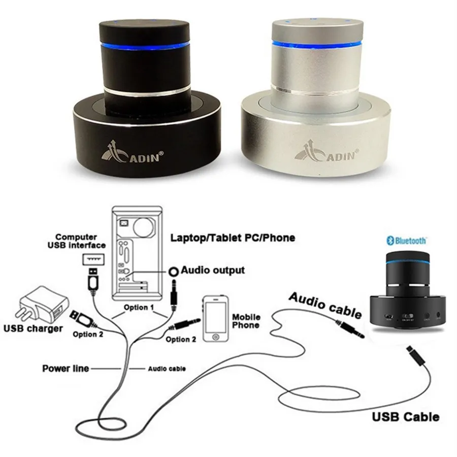 Adin 26w Vibro Bluetooth Speaker Wireless Subwoofer Music Speakers Anti Neighbor Portable Vibration Speakers Column For Phone