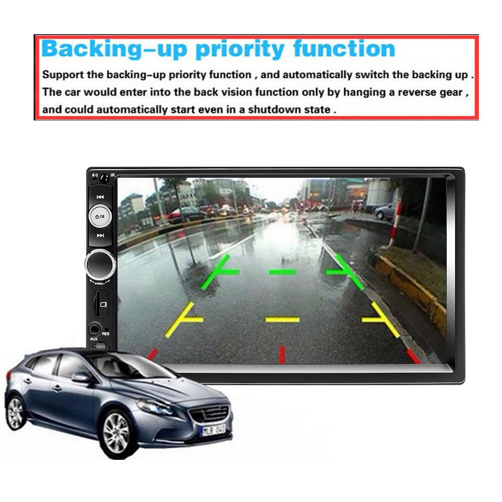 Radio para Auto Podofo 2Din de 7'' con Soporte para Android/iPhone, Mirror Link, SWC, Reproductor Multimedia, Bluetooth, Radio FM, AUX, USB y Carga 5