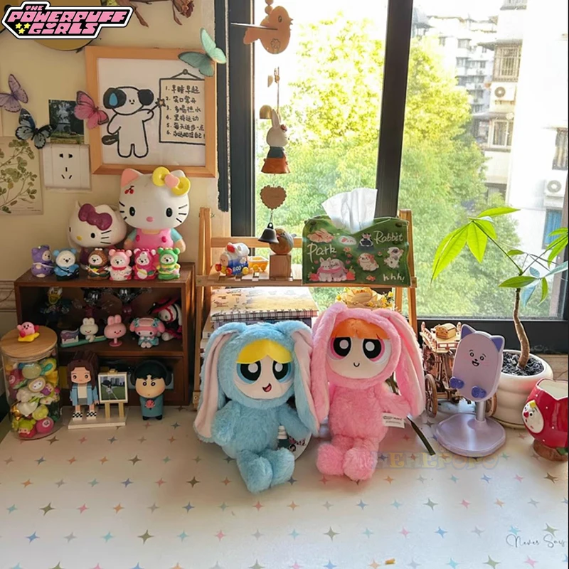 28cm Kawaii Bunny Dressed Powerpuff Girls Plush Toys Cute Blossom