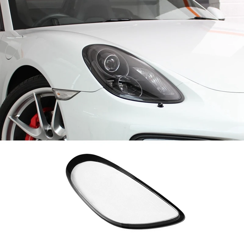 For Porsche Cayman 981 2012 2016 Headlight Transparent Lampshade Head