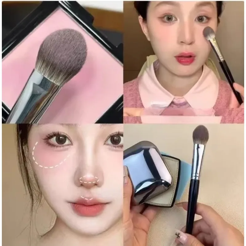 New Beauty Smudge Blusher Brush Powder Blush Cream Liquid Blush Makeup Brushes Flat Small Precise Blush Brush Makeup Tools