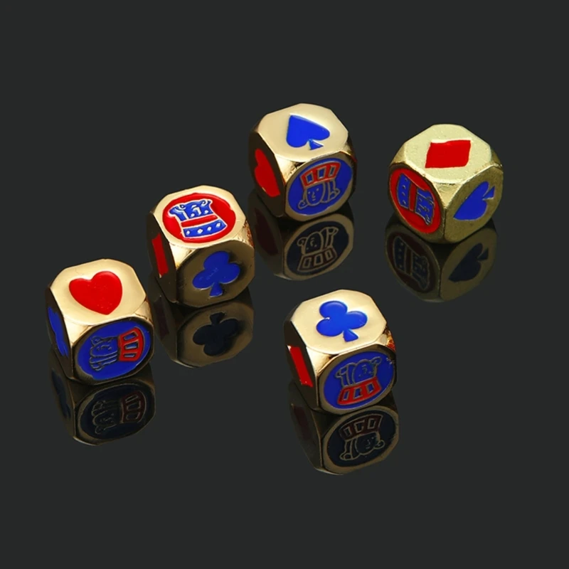 Standard Six Sided Dices 4 Pcs/Set Games Dices Solid Metal Poker
