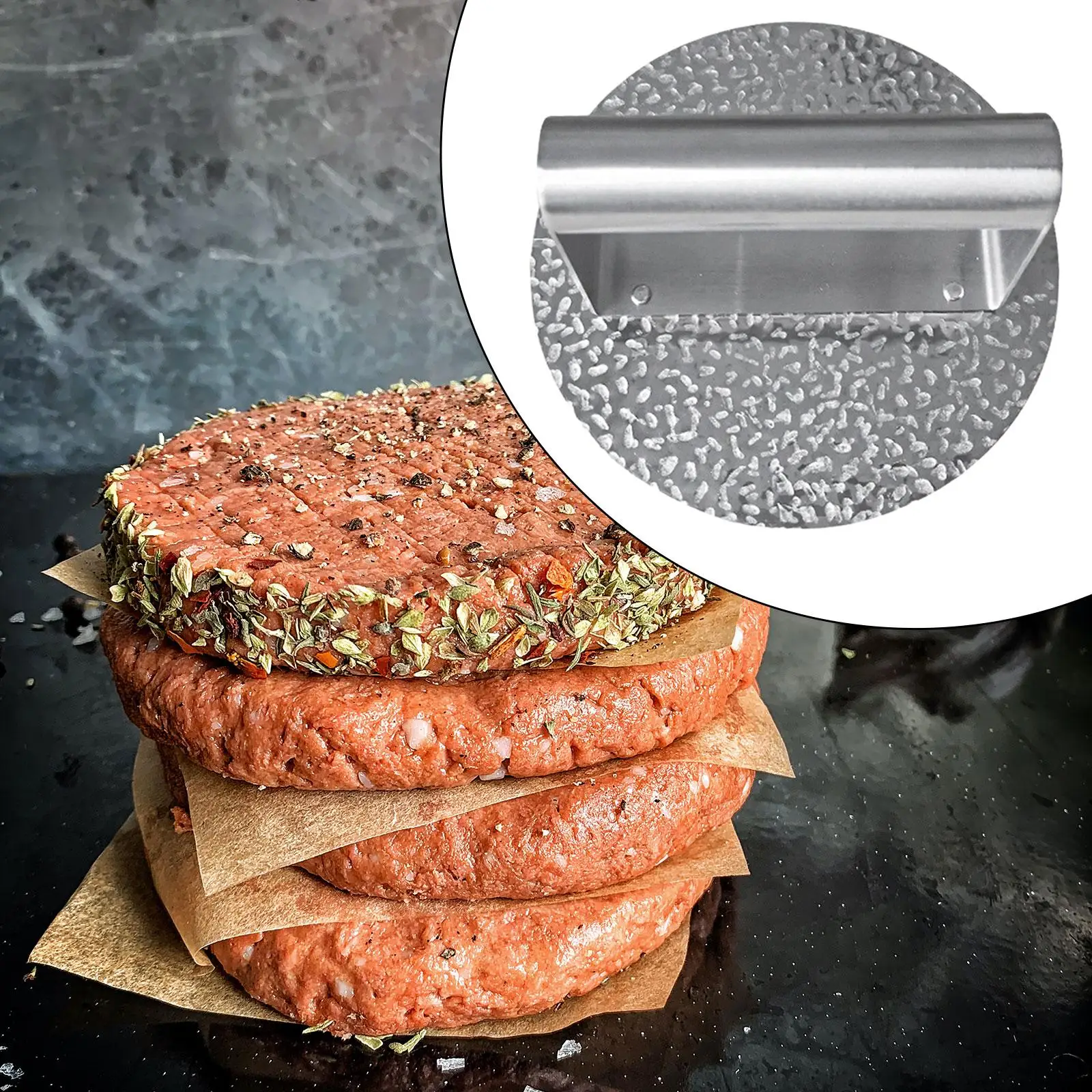 Stainless Steel Burger Press Professional Nonstick 5.9