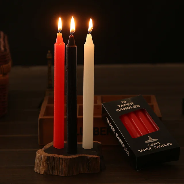 Velas negras para el hogar, iluminación diaria para Decorar velas sin humo,  velas clásicas de poste largo para boda romántica - AliExpress