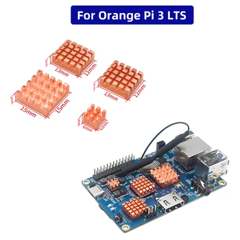 Orange Pi 3 4 LTS Heatsink Passive Cooling 4 Copper Aluminum Heat Sink with Self-adhesive for OPI 3 4  LTS 2