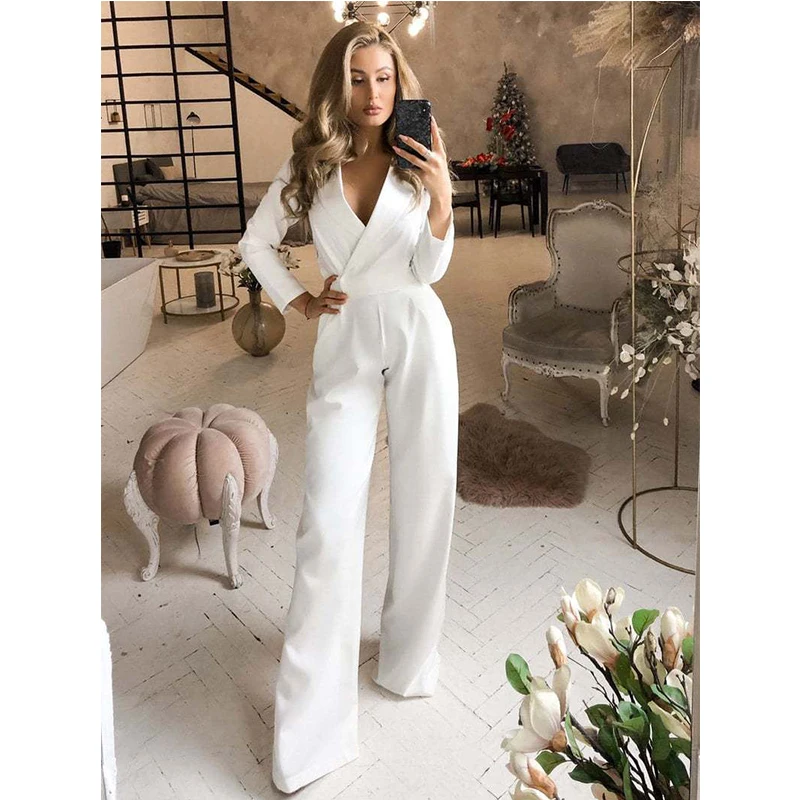 Autumn Long Rompers Women Jumpsuit Elegant Strapless Summer Sleeveless Wide  Leg Club Party Outfits Lady 2022