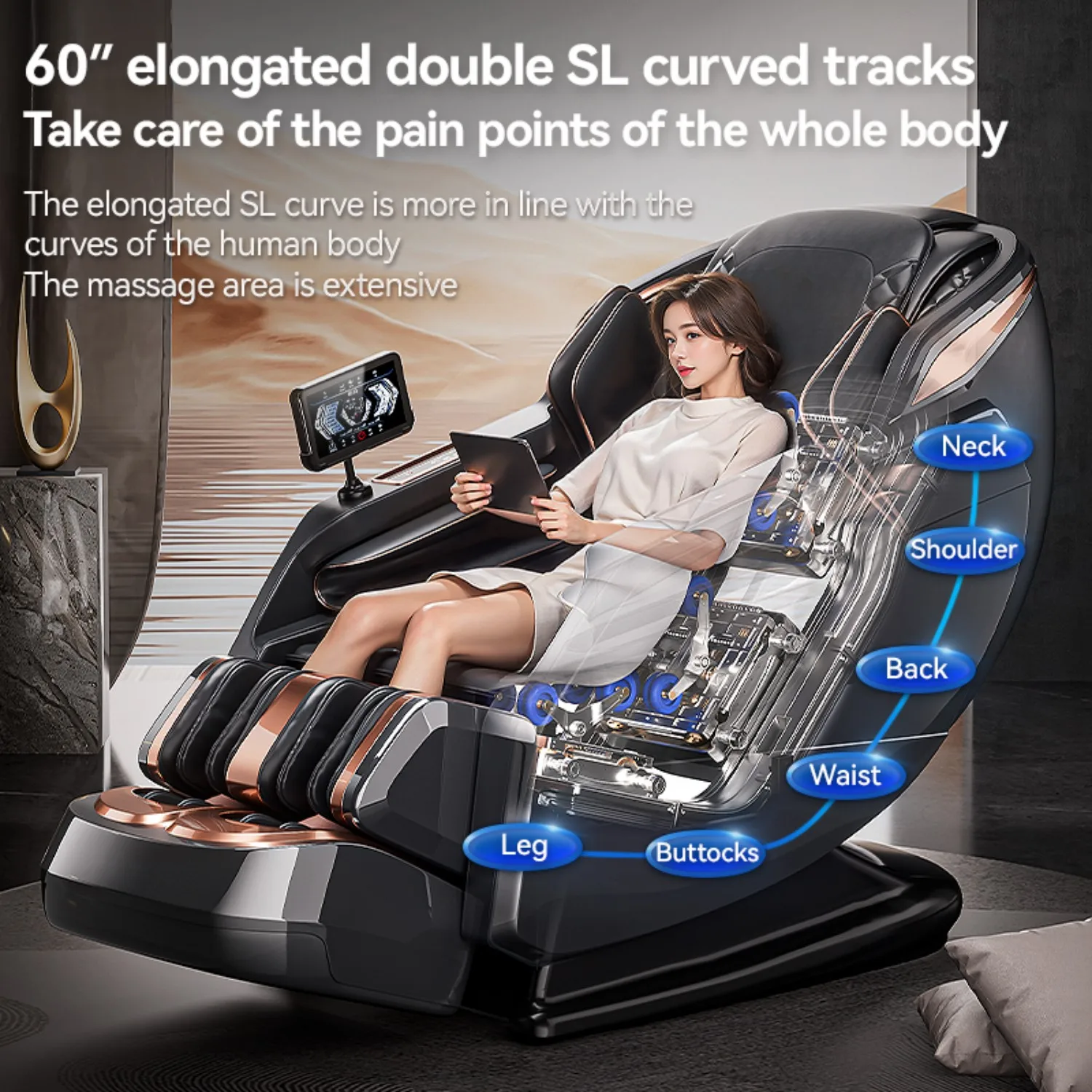 3 year warranty massage chair 4d Zero Gravity Luxury Stretch Sl Track Waist Heating  3D Thai Stretch Electric Full Body Airbag 5