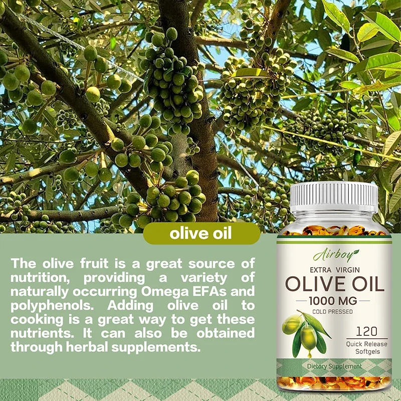 Olive Oil Capsules 1000mg-To Promote Satiety, Supplement for Digestive, Immunity Support