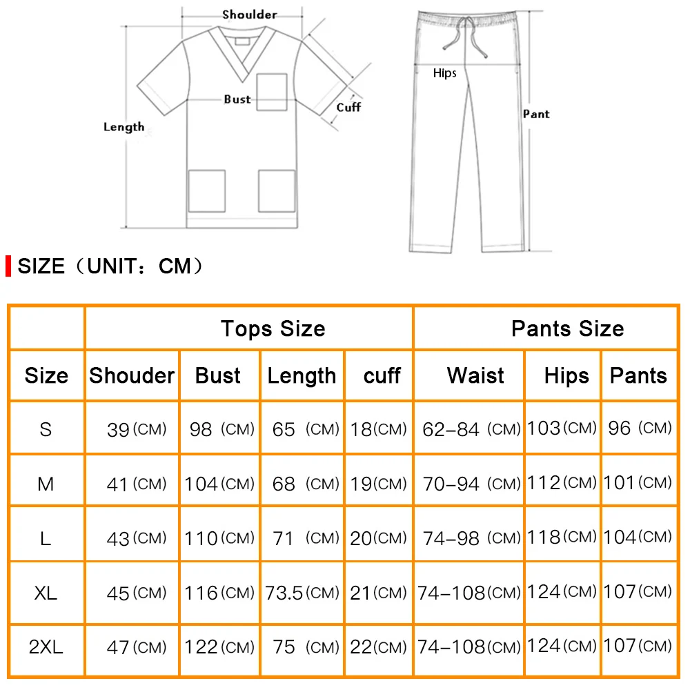 Medical Uniform Hospital Scrubs Set Men Short Sleeve Classic V-neck Top and Pants Nursing Doctor Clothing Surgery Workwear Pet Doctor