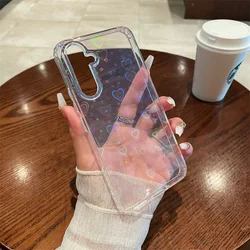 Clear Laser - Engraved Heart Love Phone Case - Galaxy S23 Ultra (Clear)