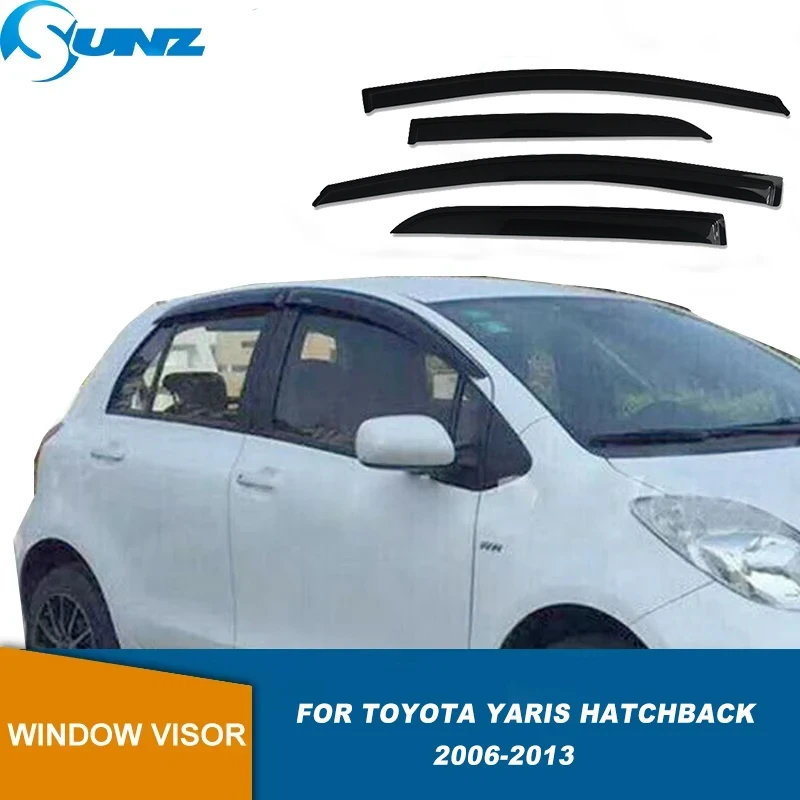 Car Door Visor Styling For Toyota Yaris Hatchback 2006 2007 2008 2009 2010 2011 2012 2013 Side Window Visor Sun Rain Deflector 1