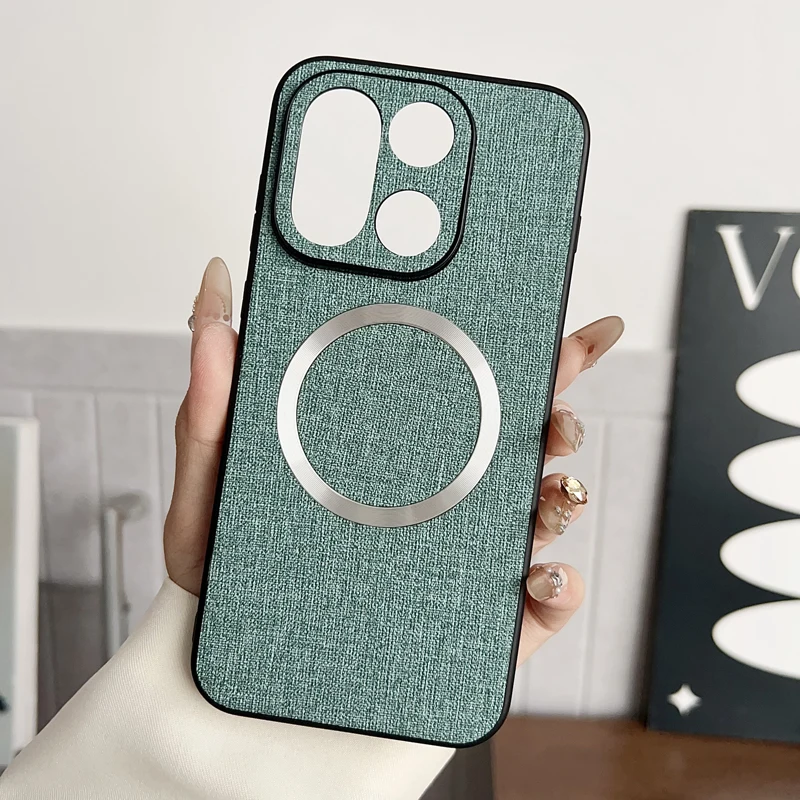 ELVEV Magnetic Woven Cloth Anti-Slip Phone Case with Premium TPU & Hard PC