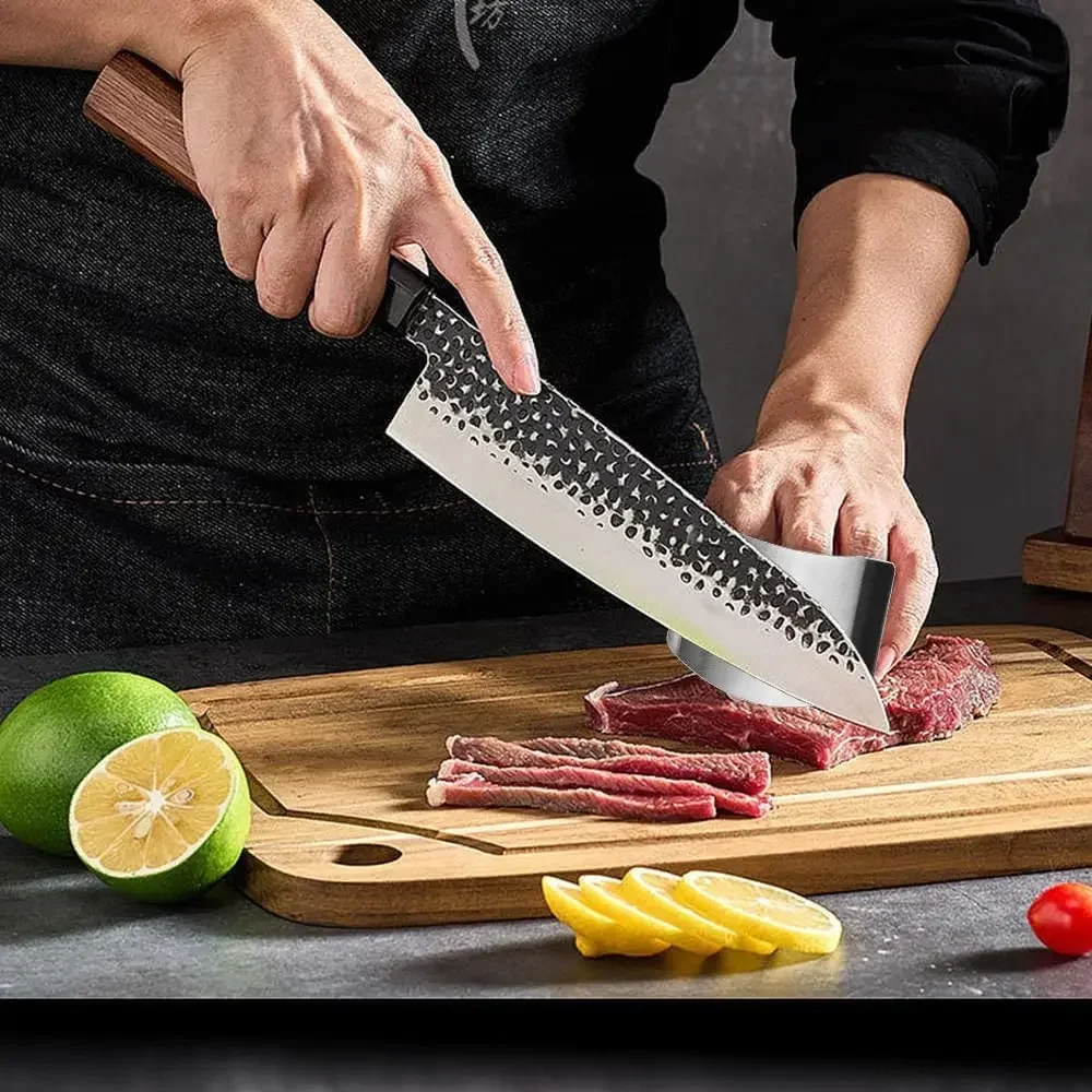 1/5PC Stainless Steel Finger Guard Safety Cut Vegetables Adjustable Hand Guard Kitchen Tool Finger Protector Tool Kitchen Gadget finger protector finger guard