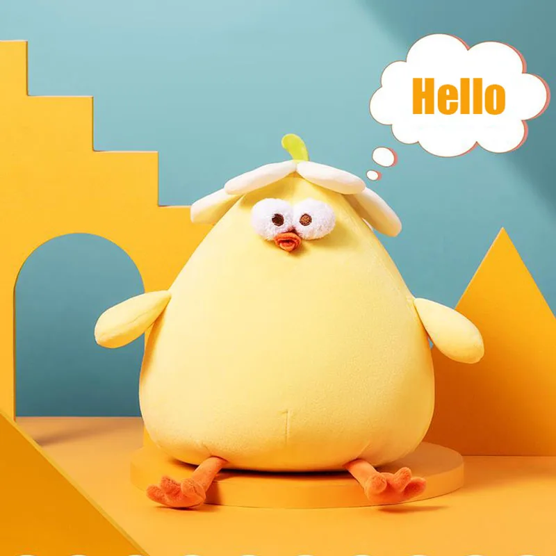 Dudu-男の子と女の子のための柔らかいぬいぐるみ、黄色のシック