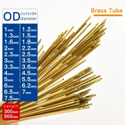 Precision Brass Pipe - Small Diameter, Various Lengths, Drawn Finish, Thickness 0.2 - 3mm - OD 1.2 x ID 0.6mm