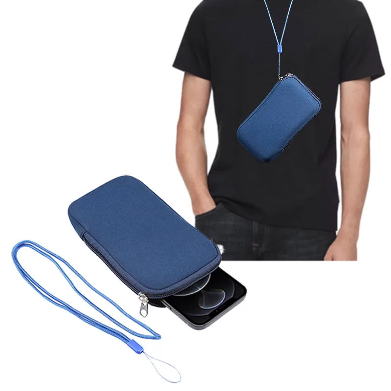 Universal Neoprene Zipper 4.7-7.2inch Mobile Phone Bag iPhone Samsung Xiaomi Huawei Shockproof Cellphone Storage Bag