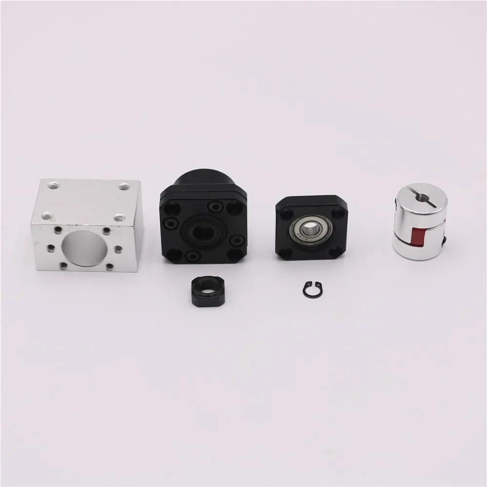 SFU1605 볼 스크류 선형 세트 C7 볼 너트 하우징 FK12 FF12 CNC 기계 부품 용 고정 플로트 엔드 서포트 플럼 커플 링, 볼 스크류 리니어 세트 FK12