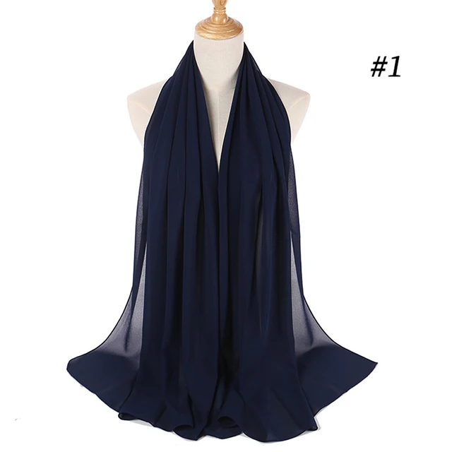 Voile musulman en mousseline pour femme, long et uni, en mousseline bulle, foulard hijab en mousseline pour femme musulmane