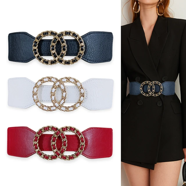 Fashion Women's Wide Leather Waist Belt For Dress Ladies Female Elastic  Stretch Corset Cinch Belts Waistband Ceinture Femme - Belts - AliExpress