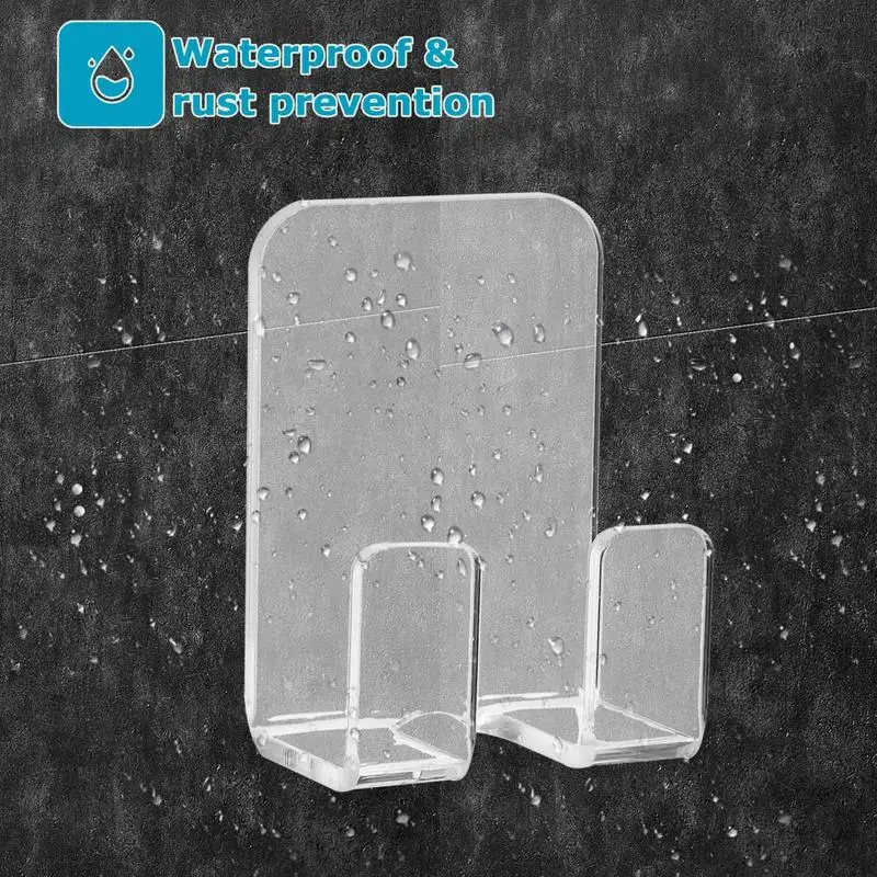 

Acrylic Transparent Removable Hooks Wall Adhesive Hooks for Shower Kitchen Bedroom Kids Room Bathroom for Decoration & Storage
