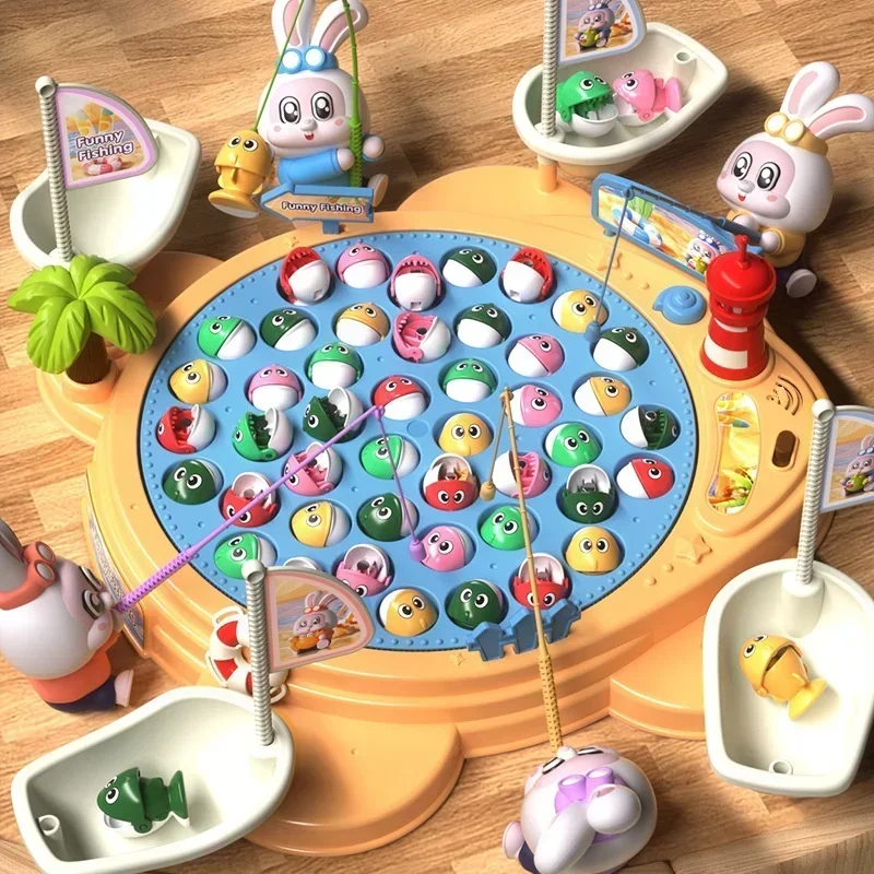Newest Electric Fishing Toy Children's Jigsaw Puzzle Magnetic Fishing Pond Pole Early Education Children's Toy Gifts