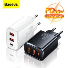 Baseus PD 20W USB Type C Charger For iPhone 13 12 Pro Max Samsung 30W Fast Charge QC3.0 Type-C Charger Phone Charging Adapter