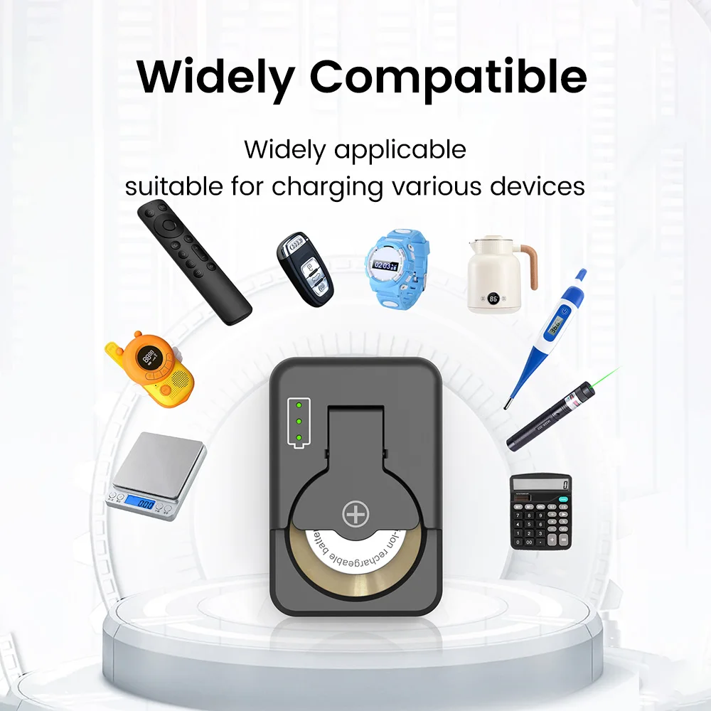 Compact Universal Lithium Button Battery Charger