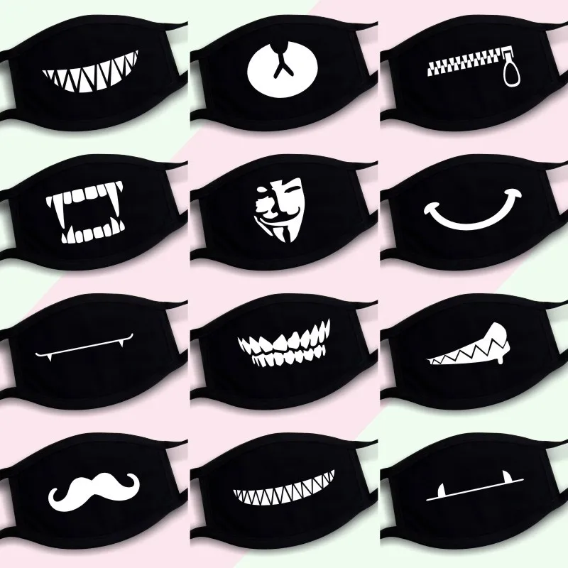 Compra online de Máscaras de reutilização de boca unissex branco bonito  anime anti poeira kawaii muffle máscara facial