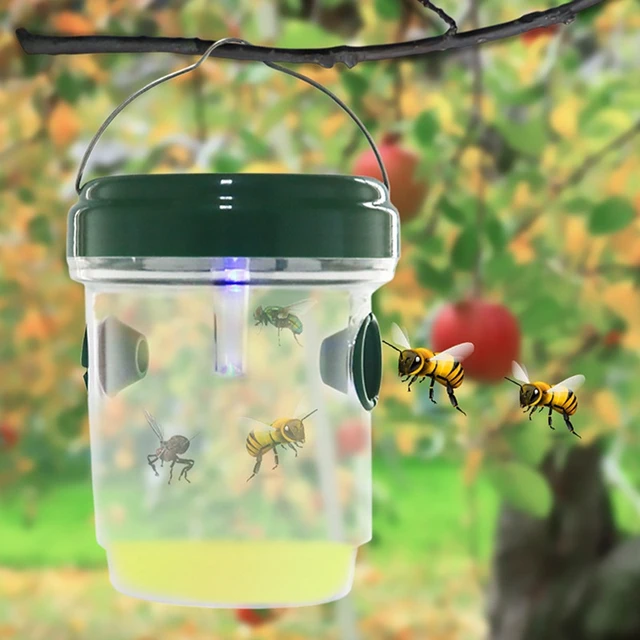 Wasp Trap Catcher, Outdoor Solar Powered Fly Trap With Ultraviolet