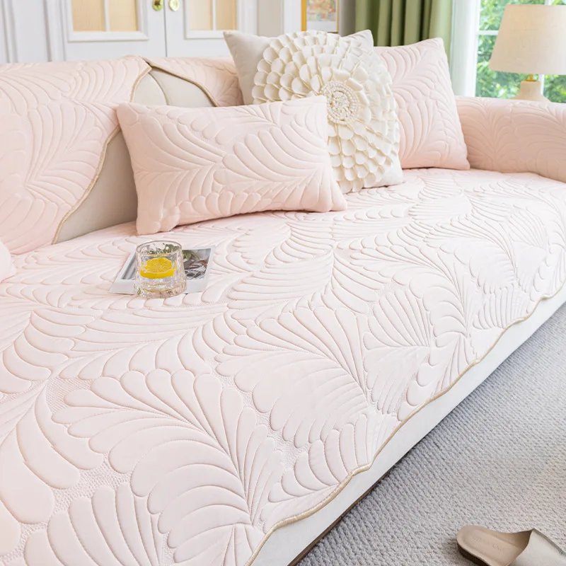 Fresh Pure Cotton Sofa Cover Protector Chaise Four Season Stretch Corner Sofa Cushion Sofa Towel 1/2/3/4-seater for Living Room 6