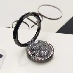 Elegant Rhinestone Four - Leaf Clover 360° Rotating Phone Ring Holder Stand (C)