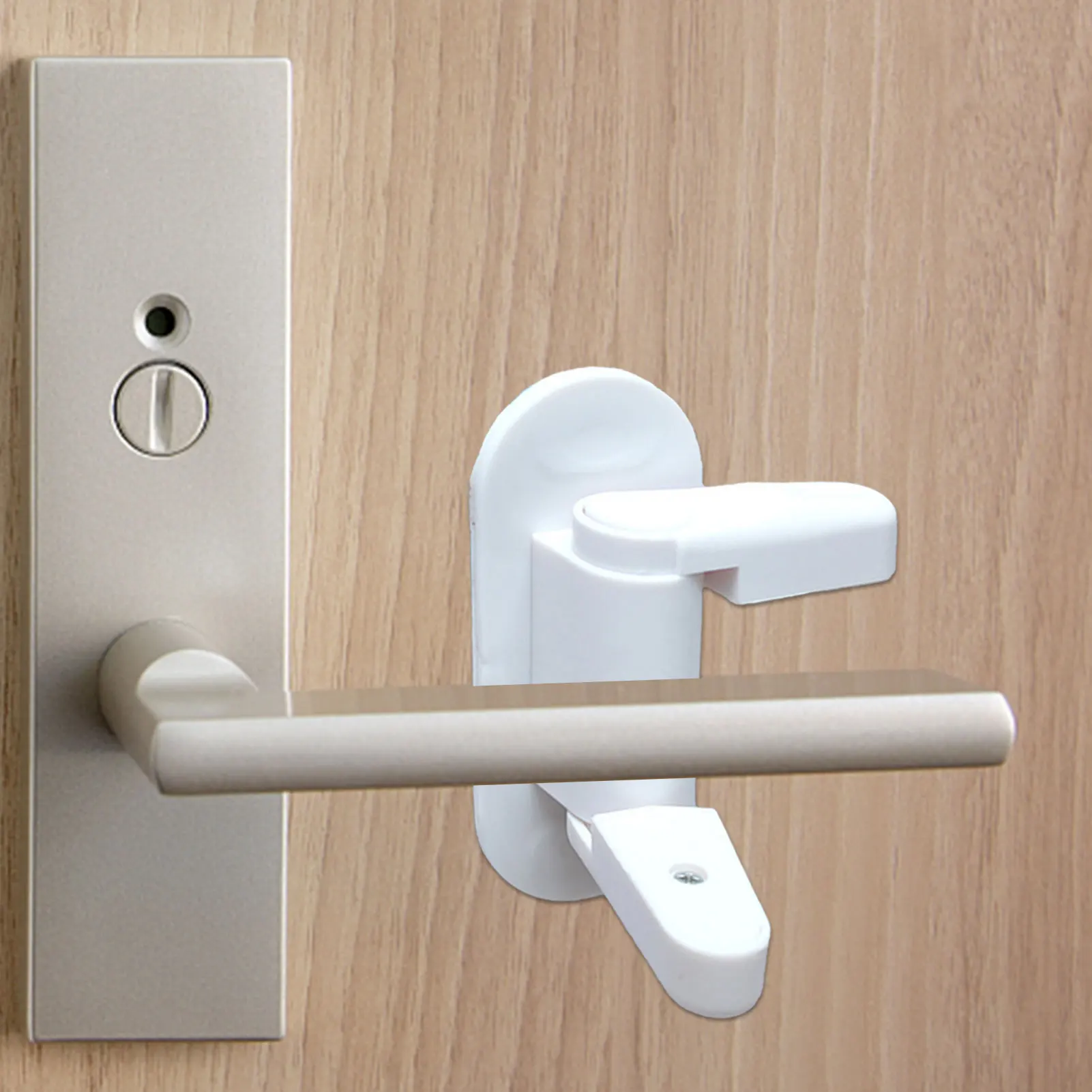Child Proof Door Handle Lock - No Drill Adhesive Safety Lock For Kids & Pets