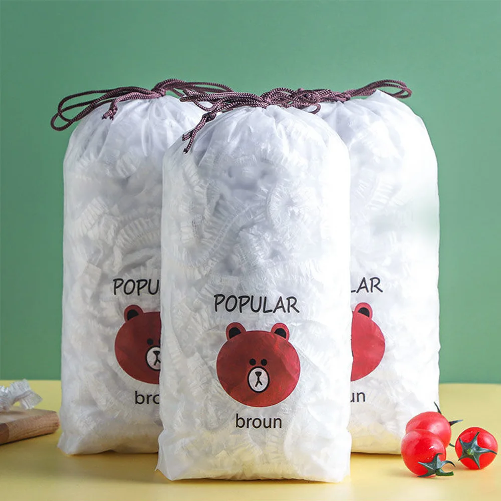 1000pcs bear cling film set, disposable set, leftover food grade cling film fruit preservation