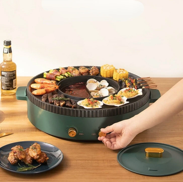 Electric Shabu Shabu Hot Pot with BBQ Grill - China Electric Hot