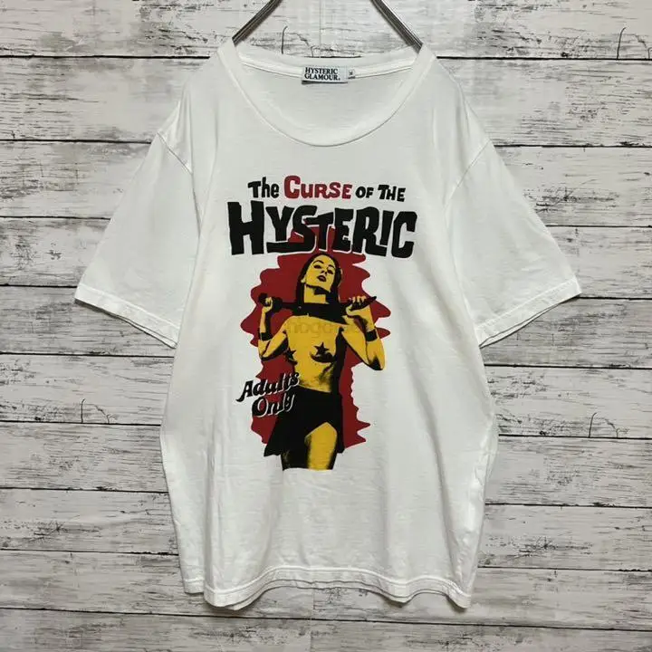 Hysteric Glamour Men T-Shirt Big Logo Girl Design White Color M Size Used