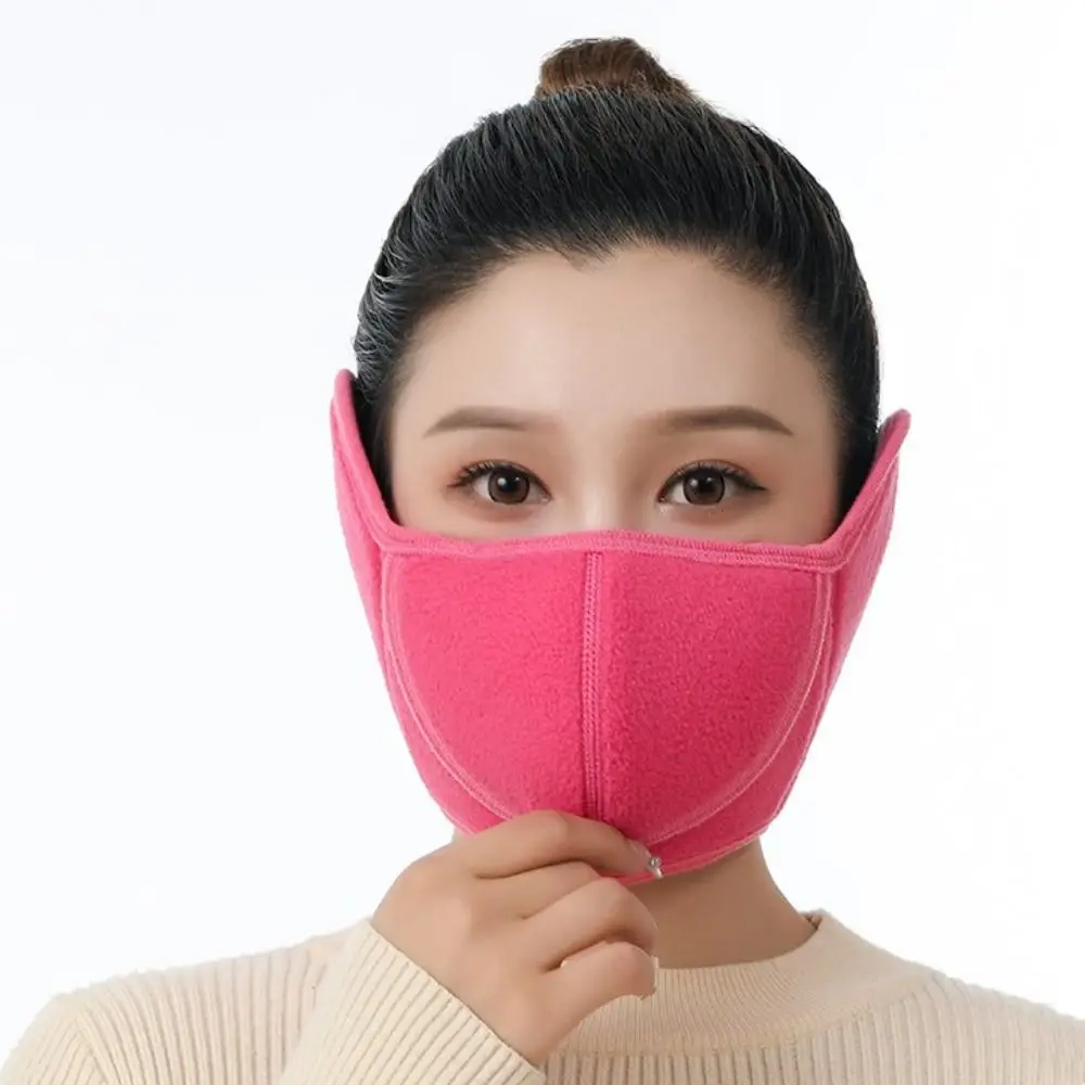 Winter Half Face Mask Open Nose Breathable Masks Outdoor Warm Cold Protection Masks Unisex Fashion Solid Ear Protection Earmuffs