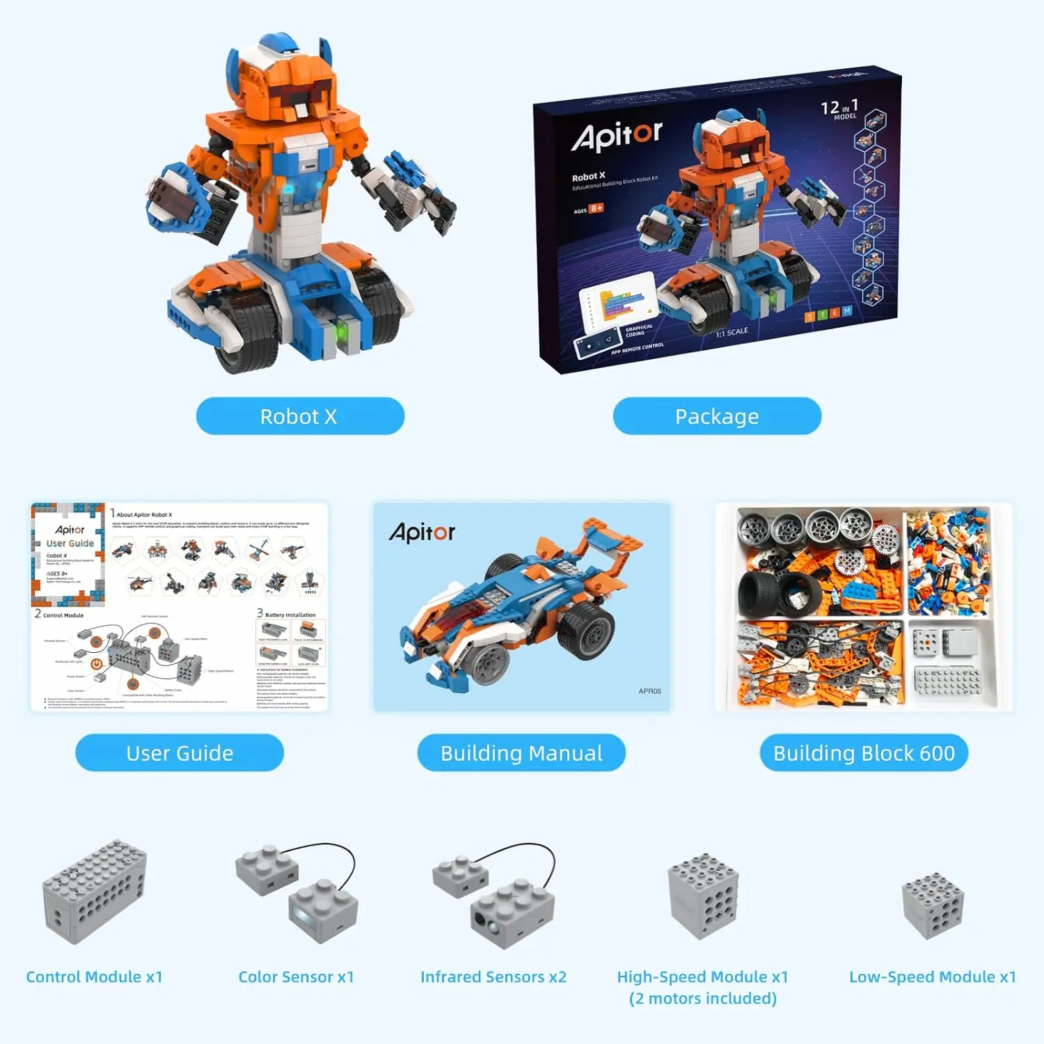 Kit de construction de robots Apitor 6