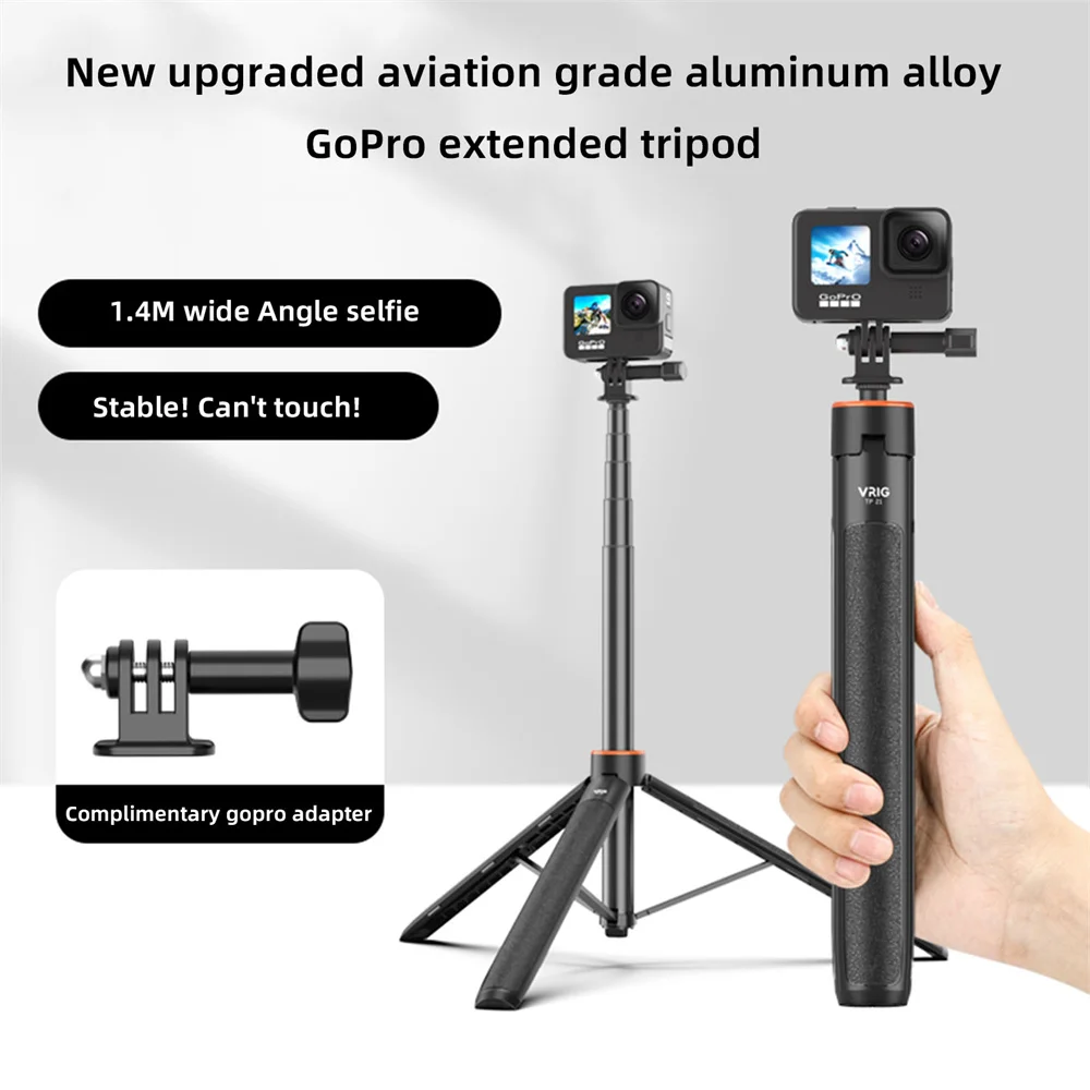 VRIG 138cm Selfie Stick Tripod Waterproof Hand Grip for Insta360