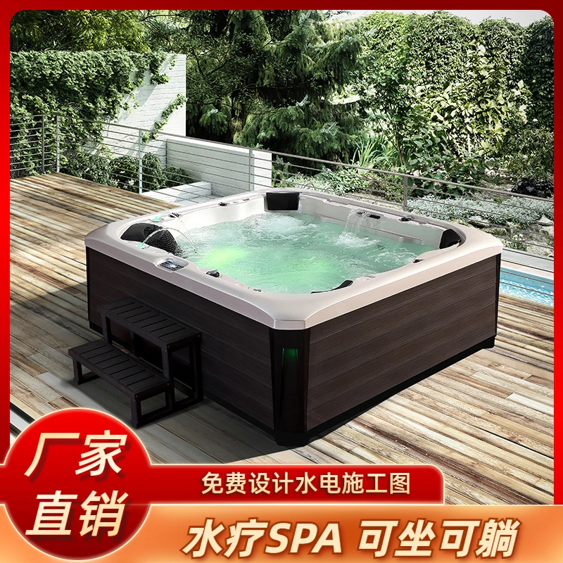 Personalizzato Super-Large Jacuzzi Outdoor Luxury Surfing Riscaldamento A Temperatura Costante Spa Hot Spring