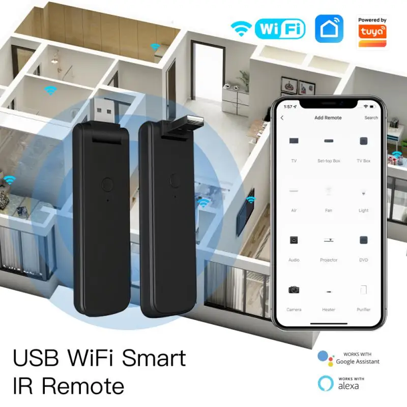 

Tuya WiFi Smart Infrared Remote Controller Wireless USB IR Controller for IR TV Fan Smart Home Automation For Alexa Google Home