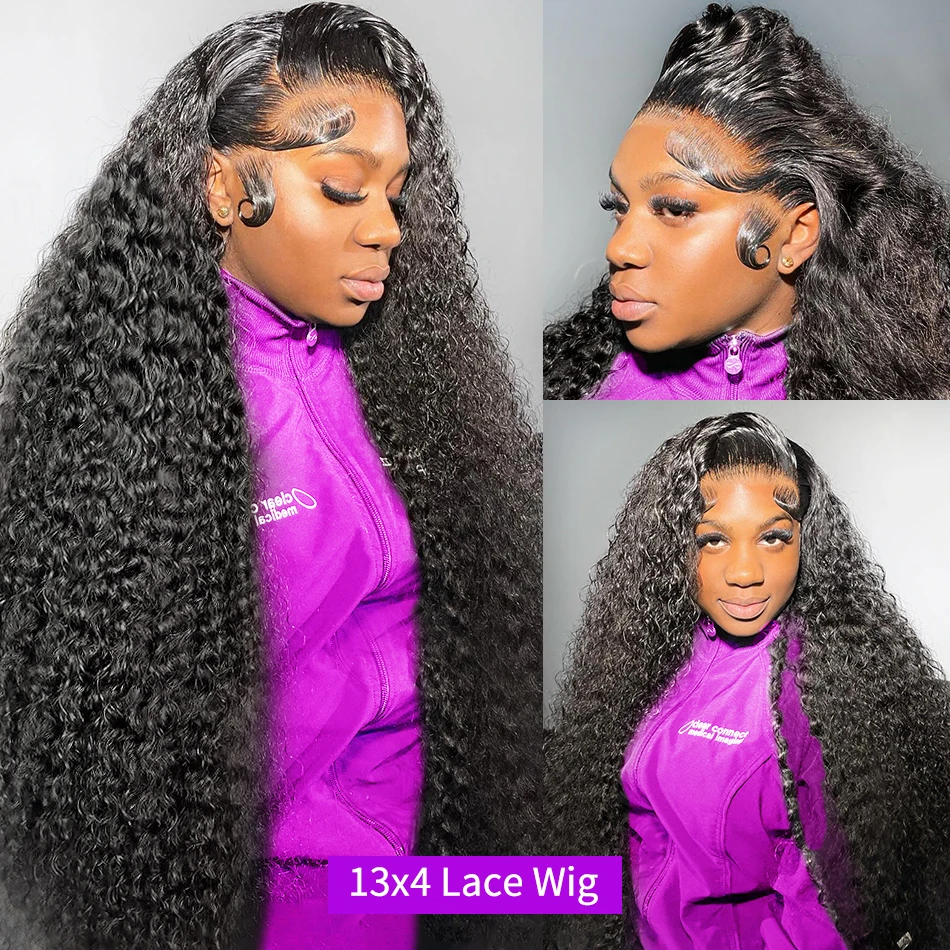 40 42 Inch Curly Lace Front Human Hair Wigs 13x4 13x6 Deep Wave Frontal Wig Women Full 250% Brazilian lace front wig human hair wigs human hair wig front lace wig